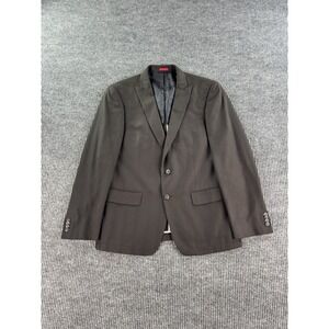 John Varvatos USA Suit Jacket 42 R Taupe Polyester Rayon Plaid Designer Sport